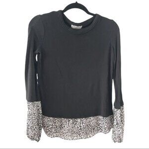 BAILEY 44 Knit Animal Print Accent Sweater Shirt Small